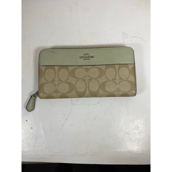 Coach Long Accordion Zip Wallet Beige - Picture 1 of 5